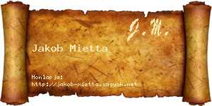 Jakob Mietta névjegykártya